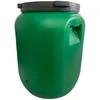 A green plastic barrel with a black lid, shown against a white background. Produktbild-Vorschau