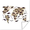MuchoWow® Poster Weltkarte Kinder - Braun - Weiß 50x50 cm - Produktbild-Vorschau 1