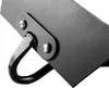 A close-up view of a black metal D-ring attached to a black surface with rivets. Produktbild-Vorschau