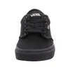 A front view of a black Vans shoe. Voir les images du produit
