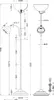 Technical drawing of a floor lamp with dimensions and measurements. Náhled obrázku produktu