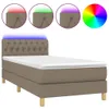 vidaXL Boxspringbett mit Matratze & LED Taupe 90x200 cm Produktbild-Vorschau 1