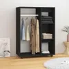 vidaXL Kleiderschrank Schwarz 80x40x110 cm Holzwerkstoff Produktbild-Vorschau 2