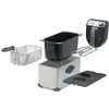 An exploded view of a deep fryer's components laid out against a white background. Produktbild-Vorschau