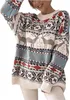 ASKSA Damen Colorblock Rundhals Pullover Weihnachtspullover Produktbild-Vorschau 1