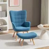 HOMCOM Sessel mit Hocker, Ohrensessel mit Hoher Produktbild-Vorschau 2