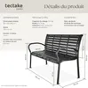 Banc de jardin PINO 3 places 126 x 62 x 81,5cm - noir Voir les images du produit 6
