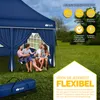 A family is sitting under a blue pop-up gazebo in a grassy outdoor setting. Anteprima dell’immagine prodotto