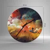 Wanduhr - Rund - Glasuhr - Abstraktion Boot - 30x30cm - Produktbild-Vorschau 3