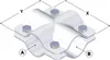 Kreuzschelle, A 1 1/2" (48,3 mm) x B 1 1/2" (48,3 mm) Produktbild-Vorschau 1