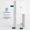 A diagram showing the dimensions of a white washing machine cabinet. Produktbild-Vorschau