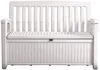 A white outdoor storage bench is shown against a white background. Náhľad obrázku produktu