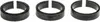 Three black rings with a gap in them, arranged in a row on a white background. Produktbild-Vorschau