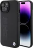 A black iPhone case with the BMW logo and embossed text is shown next to an iPhone. Anteprima dell’immagine prodotto