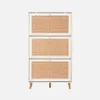sweeek - Schuhschrank mit Rattan-Geflecht - Blanc cassé Produktbild-Vorschau 2