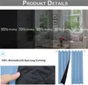 A collage of images showing different shading levels of curtains and a close-up of the curtain material. Produktbild-Vorschau
