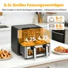 Heißluftfritteuse 9L-905 Doppelkammer Airfryer 2000W mit Produktbild-Vorschau 12