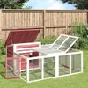 vidaXL Kaninchenstall Mokka 144x123x67,5 cm Massivholz Produktbild-Vorschau 2