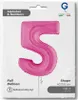 Riesenzahl Folienballon 40"/102cm | Pink Zahl: 5 Produktbild-Vorschau 2