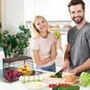 2er Set Obst- & Gemüsekörbe mit Holzdeckel | Stapelbar & Produktbild-Vorschau 3