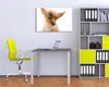 Wallario Premium Leinwandbild Lustiger Hund mit fliegenden Produktbild-Vorschau 3