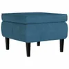 vidaXL Hocker mit Holzbeinen Blau Samt -  Klappstühle & Produktbild-Vorschau 3