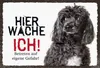 vianmo Holzschild 12x18 cm Pudel hier wache ich eigene Produktbild-Vorschau 1