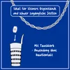Illustration showing a ring being dropped into a basket, with text describing its use for small and hard-to-reach items and application without skin contact. Produktbild-Vorschau