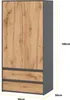 JOELLE - Armoire avec 2 portes et 2 tiroirs - Gris Voir les images du produit 2