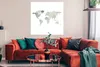 MuchoWow® Poster Weltkarte - Grau - Einfach 100x100 cm - Produktbild-Vorschau 2