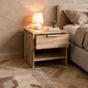 Nachttisch Eiche Massivholz mit Schublade und Ablage Produktbild-Vorschau 3