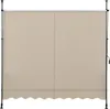 A beige retractable awning with a scalloped bottom edge, mounted on a dark metal frame. Anteprima dell’immagine prodotto