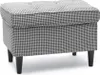 Tabouret rembourré DENIZ - noir et blanc / noir Voir les images du produit 1