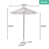 Vonroc Premium-Sonnenschirm Torbole Ø200cm – Robuster Produktbild-Vorschau 2