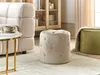 BELIANI Pouf Cremeweiß Samt Rund 40 cm Gesteppt mit Produktbild-Vorschau 2