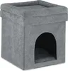 relaxdays Katzenhöhle Hocker in Grau Produktbild-Vorschau 1