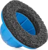 A close-up, isolated shot of a blue and black abrasive wheel attachment for a power tool. Produktbild-Vorschau