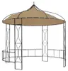 vidaXL Pavillon 300x290 cm Taupe Rund Produktbild-Vorschau 6