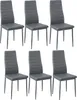 Six gray dining chairs are arranged in two rows of three against a white background. Voir les images du produit