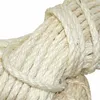 A close-up view of a thick, natural-colored sisal rope, tightly wound and knotted. Produktbild-Vorschau