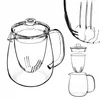 A clear, studio-style shot of a glass teapot and its components against a white background. Anteprima dell’immagine prodotto