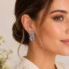LUISIA® Halb Creolen Ohrstecker "Mia" mit Blüten | Hellblau Produktbild-Vorschau 2