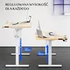 Two adjustable height desks are shown in an office-like setting. Podgląd zdjęcia produktu