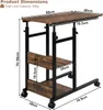 A diagram showing the dimensions of a rolling side table. Produktbild-Vorschau