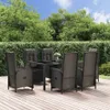 7-tlg. Garten-Essgruppe mit Kissen Schwarz und Grau Poly Produktbild-Vorschau 2