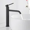 A black faucet is shown above a white sink with water running. Anteprima dell’immagine prodotto