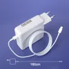 A white USB-C charger and cable are displayed against a light purple background. A measurement of 180cm is indicated. Produktbild-Vorschau