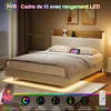 Gepolstertes Bett 160x200 cm aus weißem Polyurethanund Produktbild-Vorschau 3