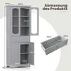 A diagram showing the dimensions of a gray cabinet and a drawer. Voir les images du produit