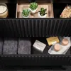 Waschtisch 80cm, in schwarz mit Eiche, gerillte Front, Produktbild-Vorschau 2